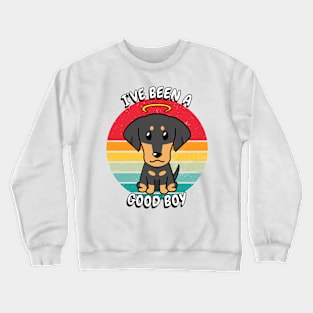 Cute dachshund dog is a good boy Crewneck Sweatshirt